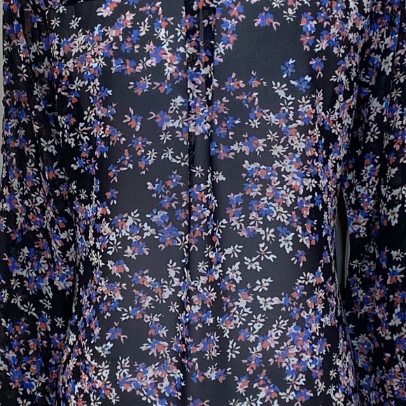 ESPRESS || Woman floral button down chiffon blouse size Small - Picture 4 of 8